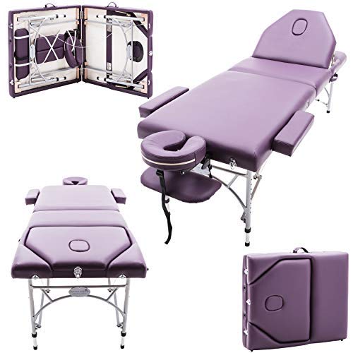 Massage Imperialu00ae Caversham -Table de massage Portable pro luxe - Aluminum - Mousse 7cm - Couleur : Pourpre