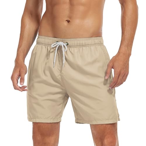 Men's Swim Trunks Quick Dry Beach Shorts Swimwear Bathing Suit with Mesh Lining2