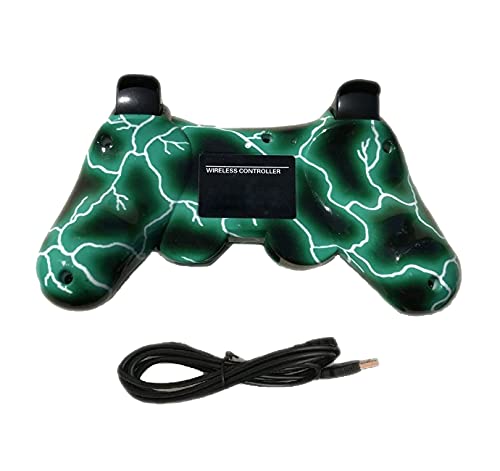 Image of Linkshare wireless controller for ps3, double vibration bluetooth gamepad remote for playstation 3 with Charging Cord (electric green)