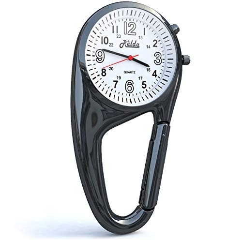 Stainless Steel Carabiner Fob Watch – Unisex Clip-On Fob Watch with Backlight