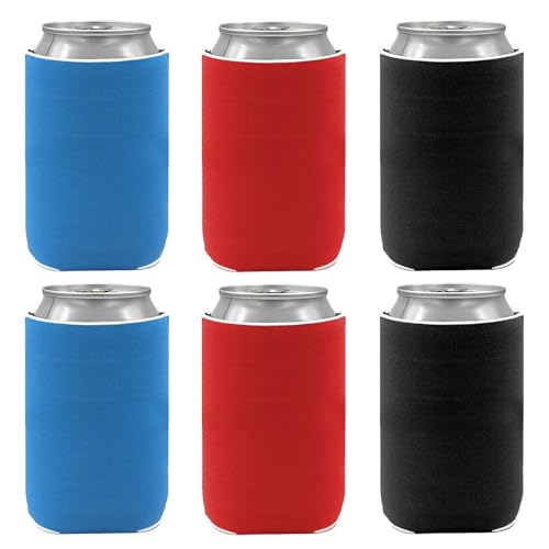 HDGSAFD   Vaso aislante de neopreno para botellas y latas de 33 cl, azul, rojo, negro (juego de 6)
