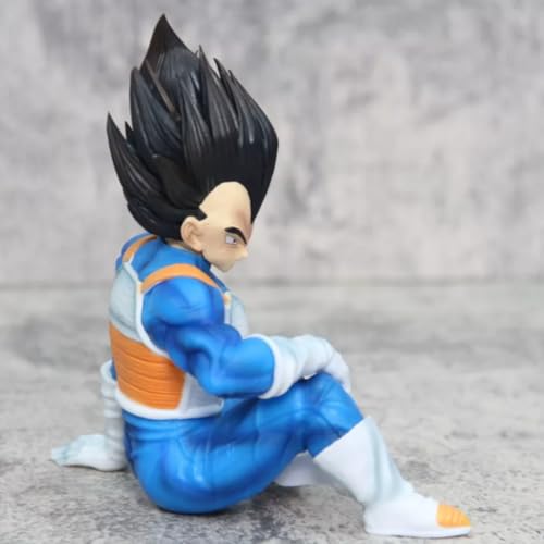 Image of FUNFOB Vegeta Action Figure Height -16 Collectible for Anime Fans Manga Weeb PVC Multicolour | Vegeta Sitting