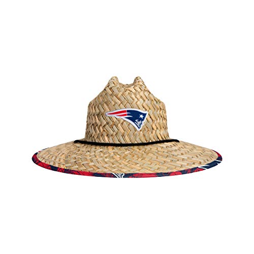 Image of NFL Team Logo Americana Floral Lifeguard Beach Straw Sun Hat