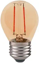 Lâmpada Retrô Bolinha G45, 2W, Luz âmbar 2200K, soquete E27, Bivolt, Avant