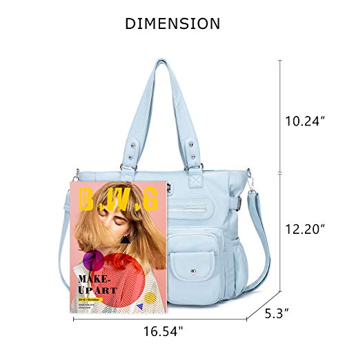 Image of KL928 Large Purses for Women Shoulder Bag Tote Handbags Stylish Vegan Leather Hobo Bags Ladies, A-Black-4 | Large