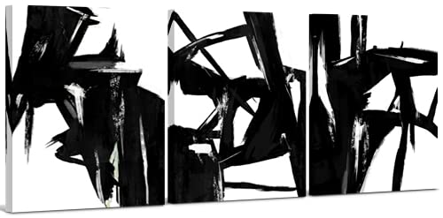 Black and White Abstract Wall Art Decor - Small Modern