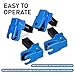 Gseigvee 4 PCS Car Vertical Oil Pipe Clamp, Multi-specification Pipe Stopper Kit for Brake Fuel Lines, PVC Anti-rust and Anti-scratch Clamp Tool, Universal for Most Cars Repair Accessories (Blue)
