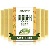 Miw Piw Ginger Soap Lymphatic Drainage Pack 6 - Anti-Cellulite Skin Tightening - Natural Ingredients Detox Soaps for Deep Clean Shower, Detoxification, Rejuvenating