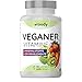 VROODY Vitamine für Veganer und Vegetarier - 180 Kapseln (6 Monatsvorrat) - mit Vitamin B12, B2, D3, Calcium, Eisen, Zink, Jod & L-Lysin - Your daily vegan supplements