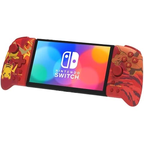 HORI Nintendo Switch Split Pad Pro (Pikachu & Charizard) - Ergonomic Controller for Handheld Mode - Officially Licensed by Nintendo & Pokémon Cover