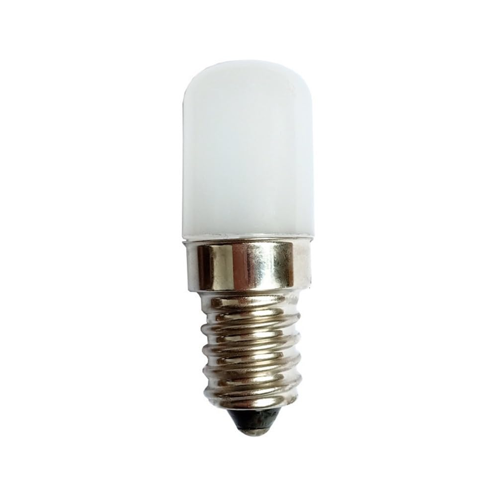 Lanshui Bombillas LED, Paquete de 50 bombillas LED pequeñas CA 100-250 V T18S E12/E14 2 W Pantalla de plástico Luz de refrigerador(Warm White 3000K,E14 100-250V)