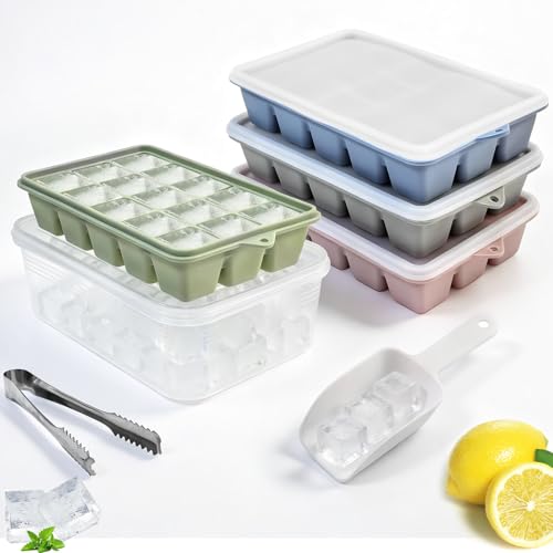 Set de 4 cubiteras de silicona con tapa y accesorios miniatura 1