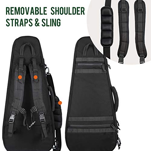 HUNTSEN Tactical Rifle Bag Backpack 30\" Padded Firearm Case Soft Gun Case for Hunting Shooting Range