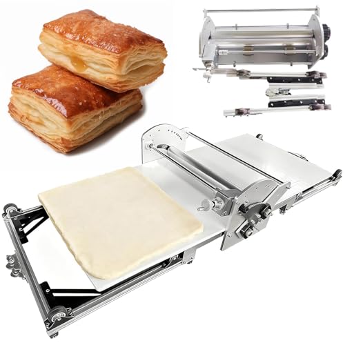 Nueva máquina amasadora eléctrica de espesor ajustable, máquina amasadora plegable, con tabla laminadora, máquina amasadora manual, para pizza, croissants, pasteles y fondant, diseño de mesa