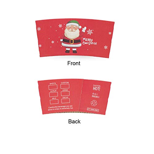 25pcs Christmas Coffee Cup Tea Cup Sleeves, 12 oz 16 oz