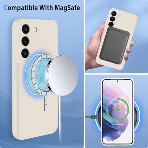 Coque Samsung S21 Plus silicone blanc aimantée protection microfibre fine