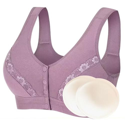 XWSM Soutien-Gorge de Mastectomie à Fermeture Frontale, Post-Chirurgie, avec Poches de prothèse Mammaire en Silicone, Haut Bralette, Lingerie for Femmes (Color :...