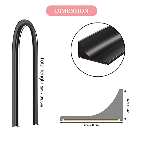 Sikaiqi Water Dam For Sink Shower Tub Threshold Water Barrier Collapsible 0.47" Tall Water Stopper Barrier Water-Blocking Splash Guard Suitable For Bathtub Countertop Sink Cooktop (39 Inch, Black) #TOP1