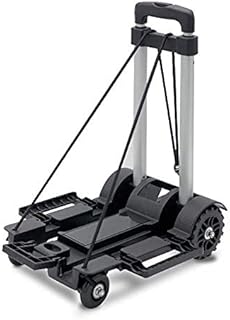 Foldable Trolley,Transport Trolley,Foldable Shopping Cart,Portable Expandable Wear-Resistant Trolley 2 Rounds(Black 4 Rounds)(Black 2 Rounds)