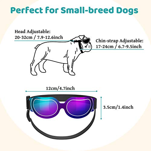 Pawaboo Dog Sunglasses, Small Dogs Goggles with Adjustable Band, Waterproof Windproof Snowproof Fashion and Cool Glasses… - Image 8