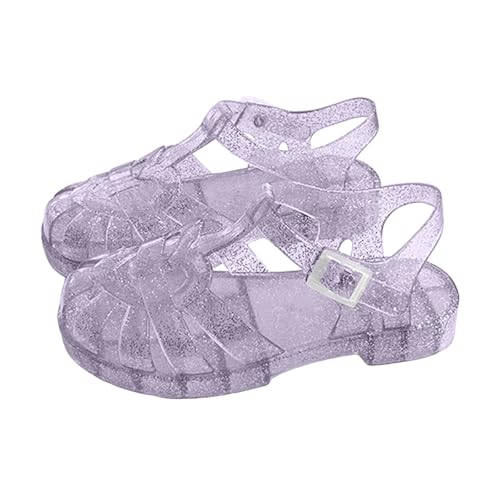 IWIHMIV Girl Closed Toe Sandals Summer Dress Beach Flat Shoes Summer Birthday Party Dance Casual Shoes