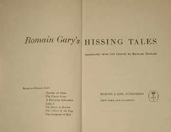 Hardcover Romain Gary's Hissing Tales Book