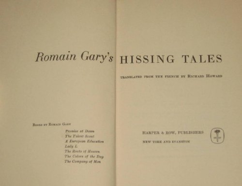 Romain Gary's Hissing Tales B002YMS572 Book Cover