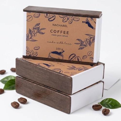 Image of Coffee Soap | Pure & Gentle Bathing Bar for Glowing Skin | Nourishing & Aromatic Soaps for Men & Women | Exfoliating & Antioxidants Cleansing Bar| Soap for All Skin Types | Pack Of 3