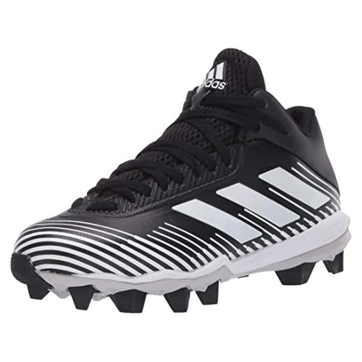 adidas unisex child Freak Molded Cleats Football Shoe, Black/White/Grey, 5.5 Big Kid US