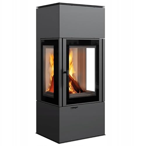 KRATKI Thor View Freestanding Steel Stove with Inlet Diameter 150, Nominal Heat Output 8 kW, Energy Efficiency Class A+, Wood Stove, BImSchV Standard 2, Schwarz