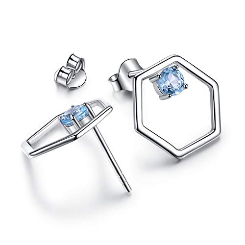 Boucles d'oreilles en Topaze Bleu Ciel Naturel | Joaillerie Fine en Pierres Précieuses pour Femme