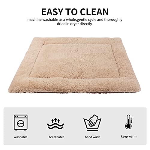 Vejaoo Hundebett Hundematte Weiche und warme Matte Hundekissen für Hunde und Katzen Sofa für Heimtiere XZ014 (Wick Khaki, XL (100X70CM))