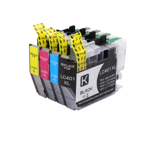 Cartucho de tinta LC401 XL compatible con Brother MFC-J1010DW y MFC-J1012DW pack de 4 colores