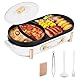 YJINGRUI Elektrischer Hot Pot 2200W Elektrogrill Hot Pot Grill 2 in 1 Hotpot Topf und Grillplatte mit 2 unabhängiger Temperaturregelung für 3-12 Personen