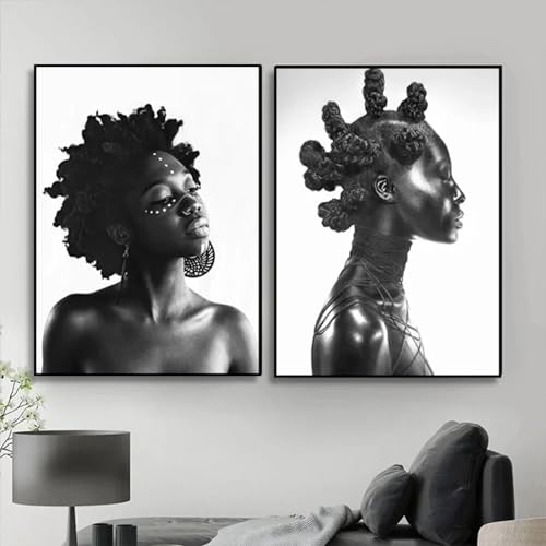 Affiches abstrait femme africaine pour décorer un salon moderne chic