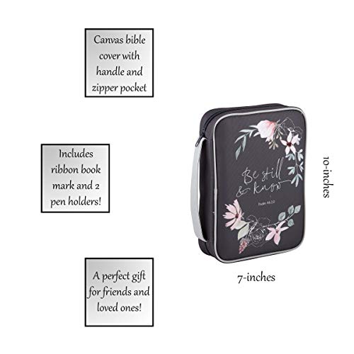 Creative Brands Faithworks - Poly Canvas Bible Cover with Carry Handle and Front Pocket Gifts of Faith Collection, 7 x 10-Inch, Be Still - Thumbnail 3