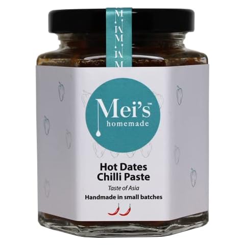 Mei's homemade Hot Dates Chilli Paste - Asian Gourmet Condiments Cooking Sauce Dip Spread - Vegetarian, Vegan and Gluten Free Cover