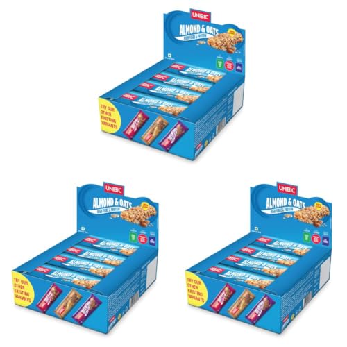 Image of Unibic Snack Bar Almond & Oats Pack of 36, 360 Grams