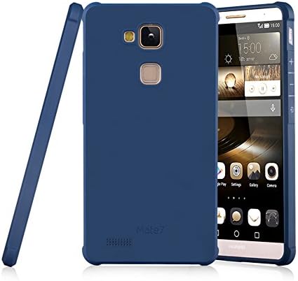 Huawei Ascend Mate 7 Case, Business Series Shockproof Ultra Thin Soft Silicone Back Case Cover for Huawei Ascend Mate 7 (Blue)