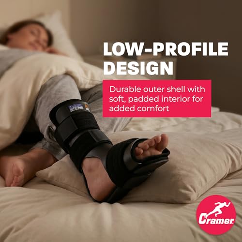 Image of Cramer Dorsal Night Splint, Small, Foot Brace for Plantar Fasciitis Support, Lightweight Low-Profile Sleep Aid, Adjustable Arch Alignment Splint for Left or Right Foot, Slip-Resistant Fit