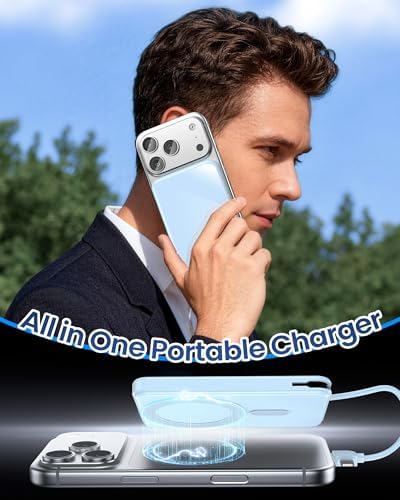 10000mAh Portable Charger, 20W Fast Charging, Built-in Cables with Handle