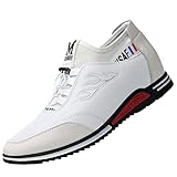 [GUREITOJP] スニーカー 背が高くなる靴 メンズ シークレットシューズ 蒸れない 6cm レザー 大きいサイズ 通気性 カジュアル スケートボードシューズ ソフト 厚底 男性 スポーツ おしゃれ 歩きやすい 24.5 cm