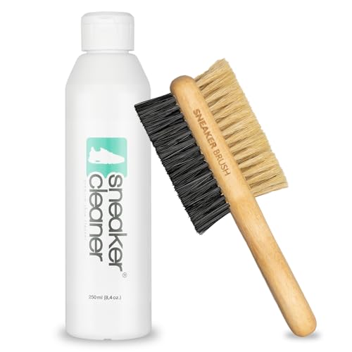 sneaker cleaner Set - Professionelle Schuhreinigung mit 250ml Effektivem Reinigungsliquid und Multifunktionaler Naturholzbürste - Ideal für Alle Schuhtypen Sanfte und Gründliche Pflege