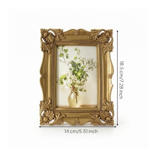 Portarretratos vintage floral que resalta fotos apagadas con un relieve tallado elegante 7