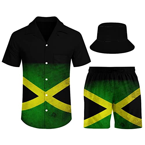 Jamaican Flag Fashion 3-Piece Outfits - Men's Adult XL