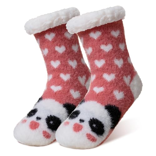 DoSmart Kids Girls Slipper Fuzzy Socks Soft Warm Cozy Animal Anti-Slip Winter Thermal Christmas Indoor Socks