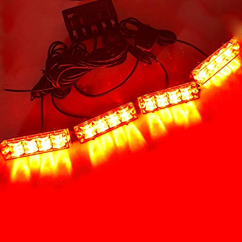 ZONCENG 16W 4 X 4 LED de señalización de vehículos de emergencia que advierte la lámpara parrilla luces Para Automóviles 12V Coches para Blanco