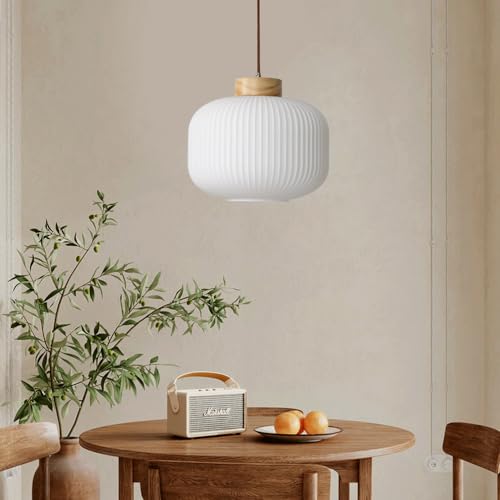Lámpara colgante de cristal nórdica E27 con forma de farol para techo 5