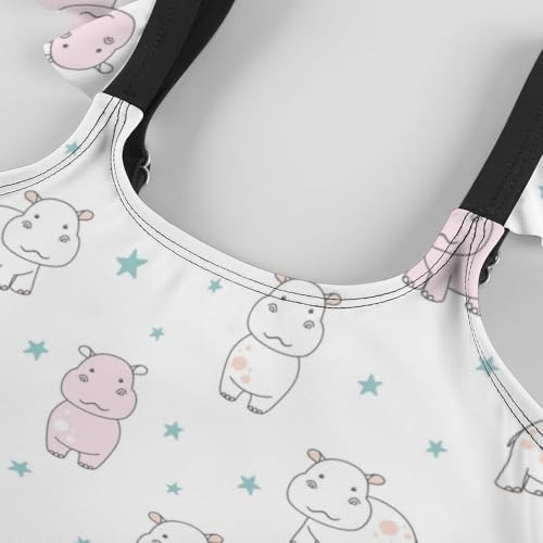 Image of Girls One Piece Swimsuit Lovely Cute Animals Ruffles Swimwear Bathing Suits 3-12 Years