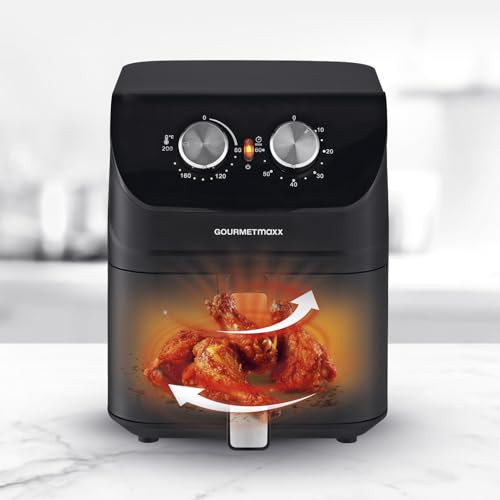 GOURMETmaxx 4 L Varmluftsfritös | Timer, Rostfritt Stål, Energibesparande